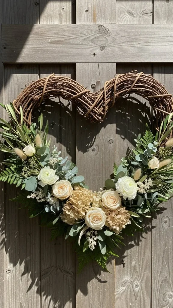 Grapevine Heart With Soft Florals