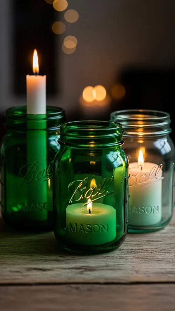 Green Candle Trio Set