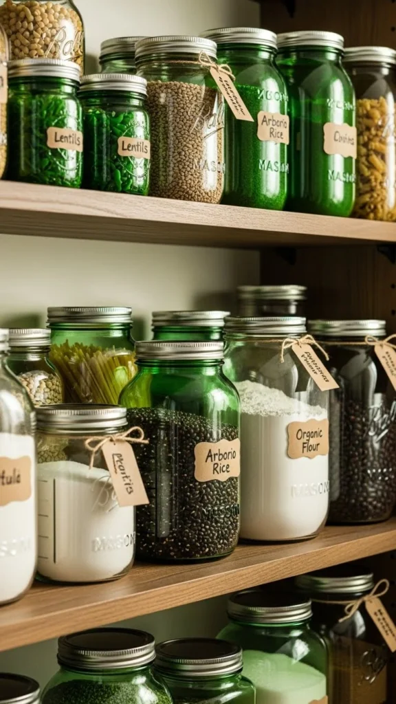 Green Glass Pantry Jar