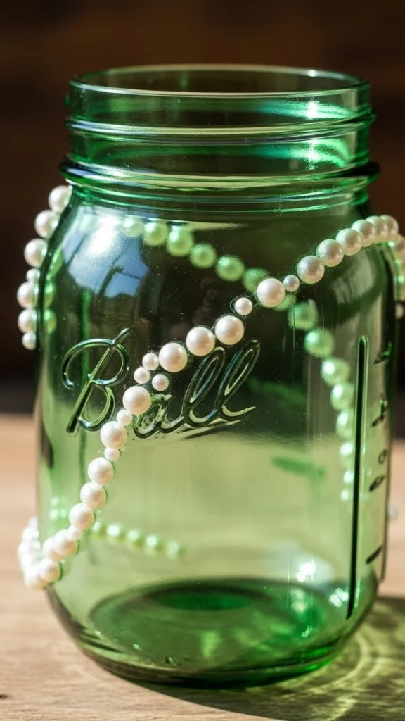 Green Pearl Accent Jar