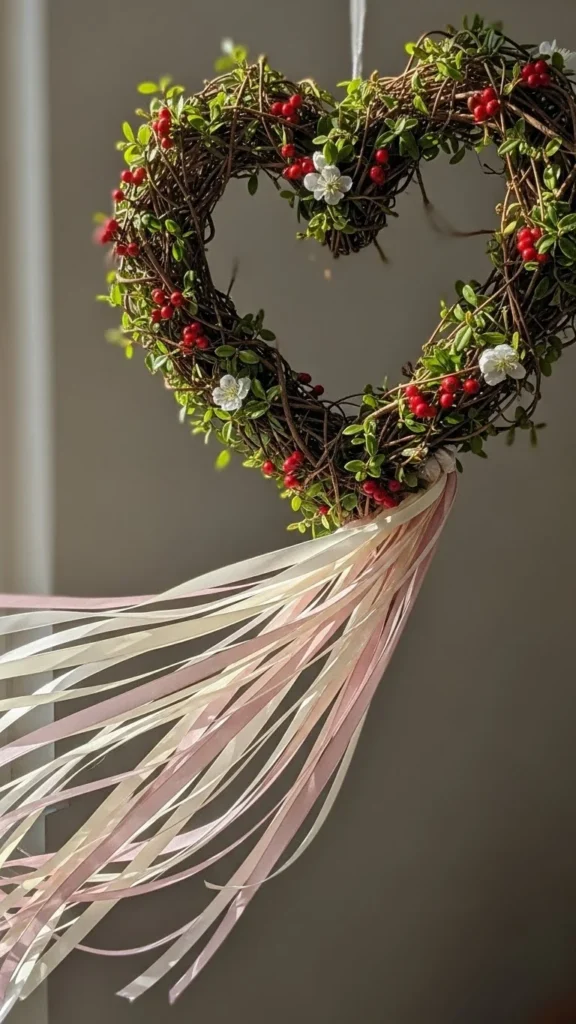 Heart Wreath With Ribbon Streamers