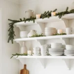 How to Style Christmas Open Shelves With Clean Layers