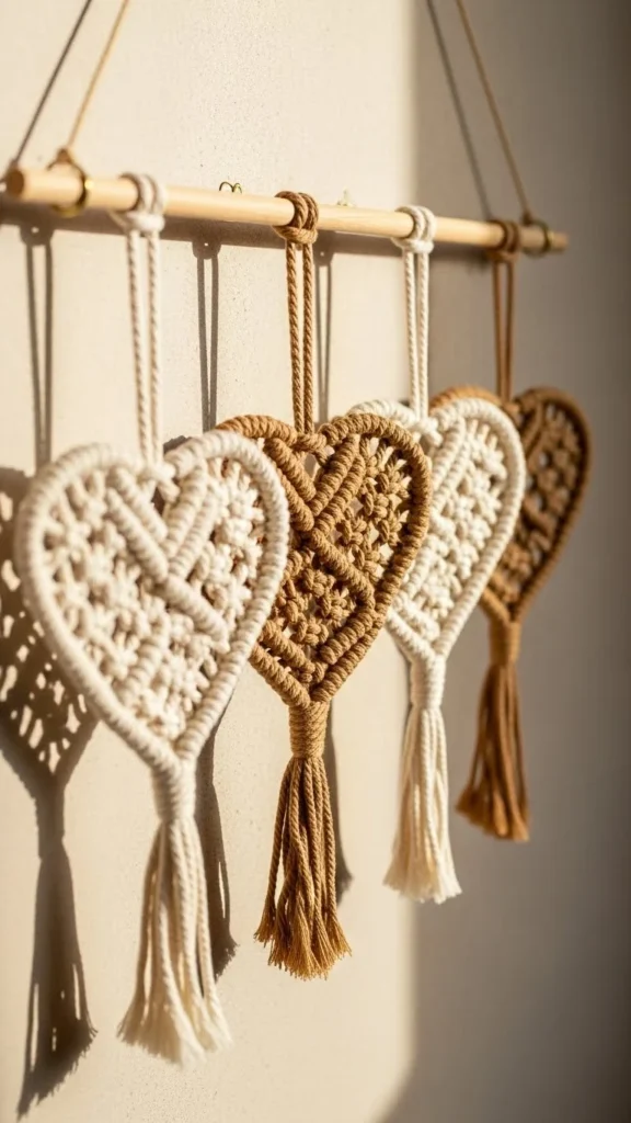 Macramé Heart Accent Banner