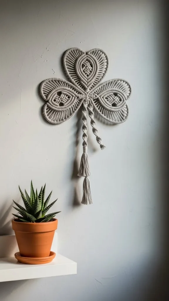 Macramé Shamrock Wall Hangings