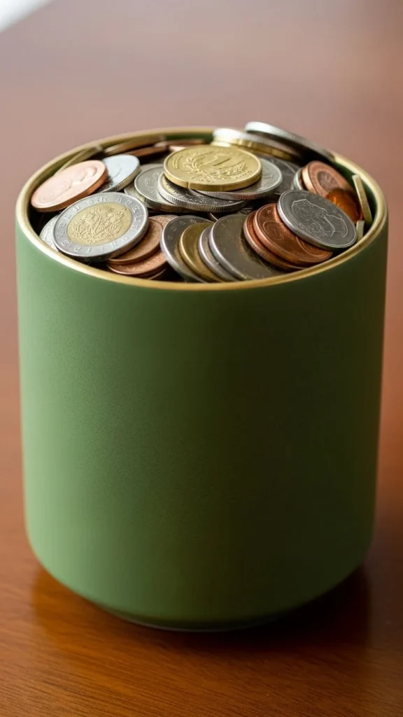 Matte Green Pot with Gold Rim