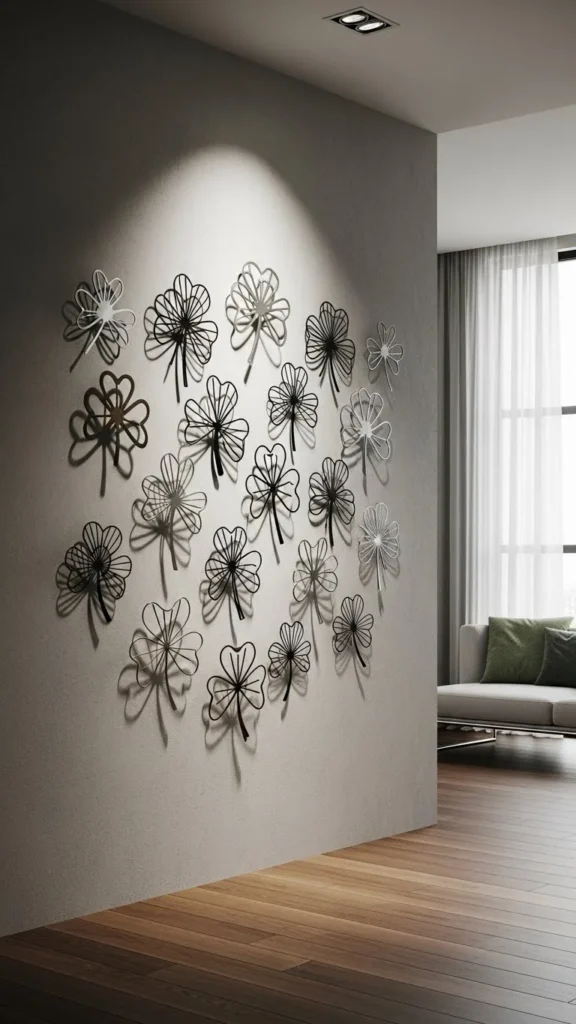 Metal Shamrock Wall Sculptures