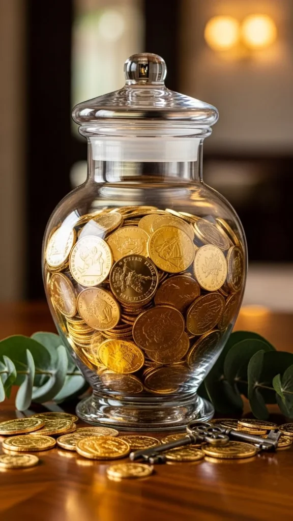 Minimal Glass Jar Pot of Gold