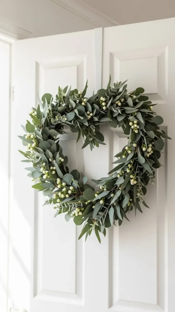 Minimal Greenery Heart Wreath