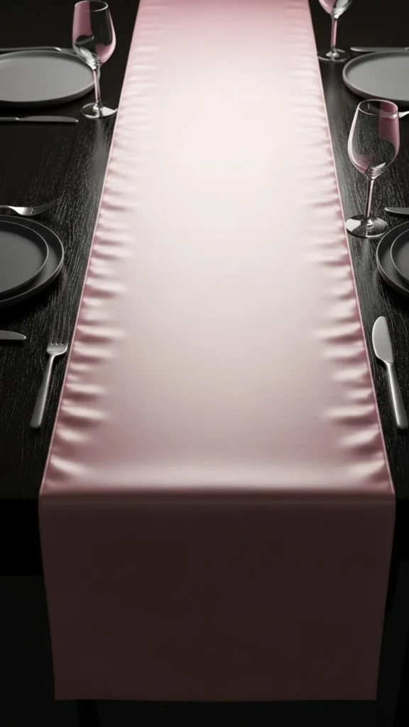 Minimal Pink Satin Runner
