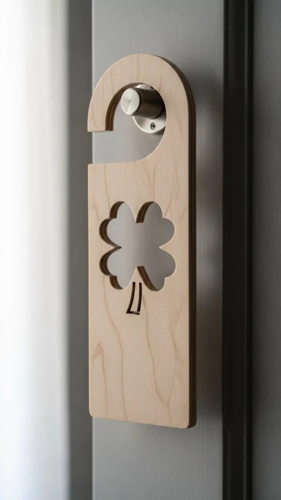 Minimal Wood Cutout Clover