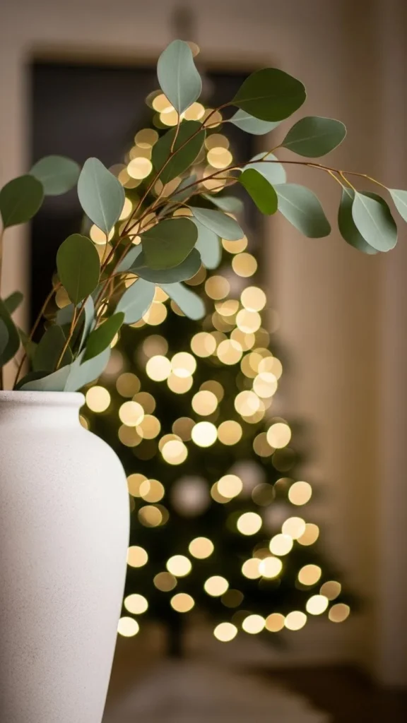 Minimalist Eucalyptus in a White Stone Vase