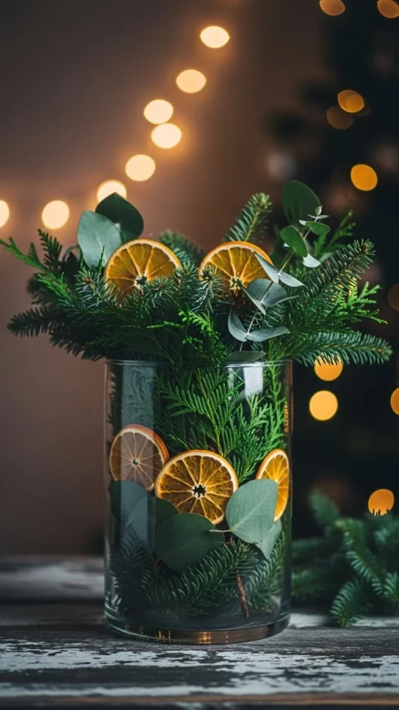 Mix-and-Match Greenery with Dried Orange Slices