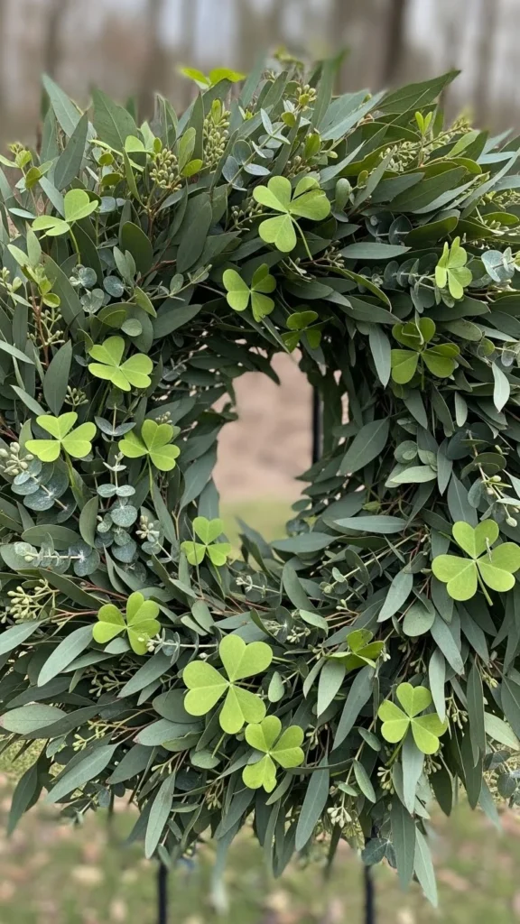 Mixed Greenery Shamrock Wreath