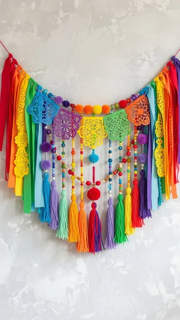 Mixed Material Rainbow Garland