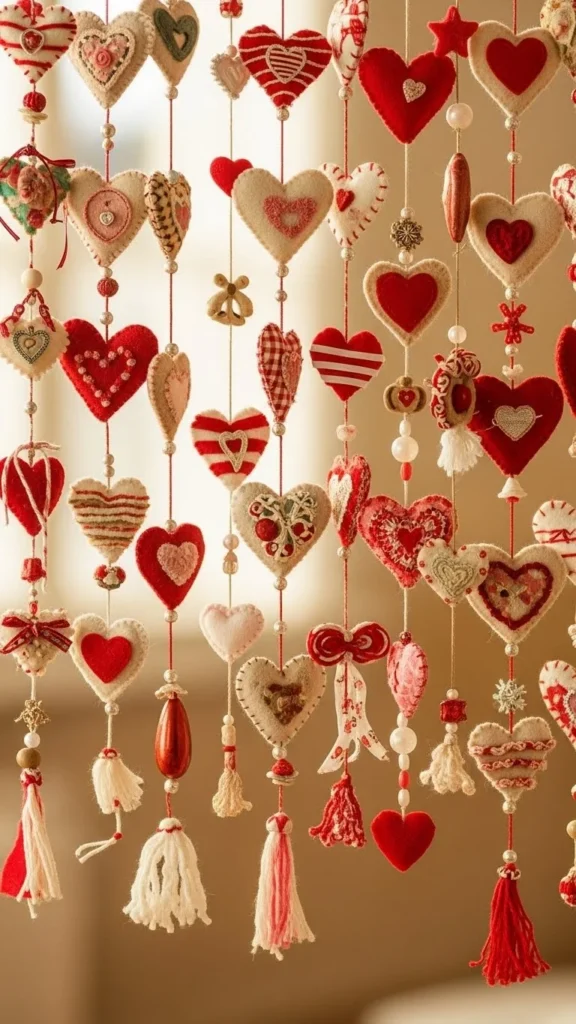 Mixed Media Heart Garland