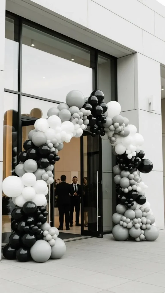 Modern Monochrome Entry Arch