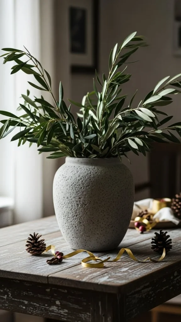 Olive Branches in a Stone Vase