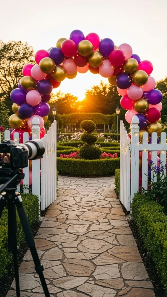Outdoor Fence-Mounted Arch