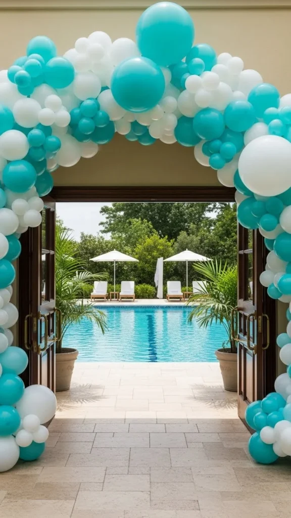 Outdoor Pool Party Entrance Arch