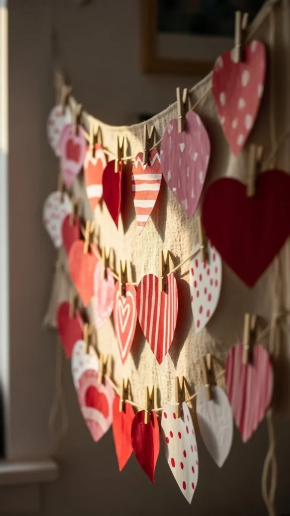 Painted Paper Heart Banner