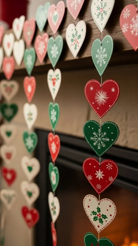 Painted Paper Heart Garland