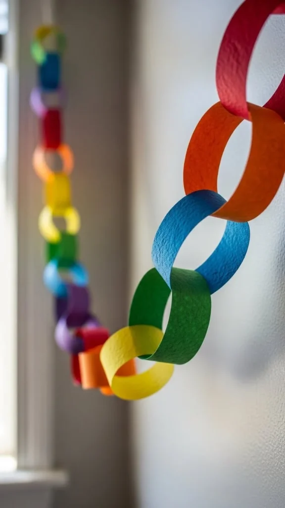 Paper Chain Rainbow Garland