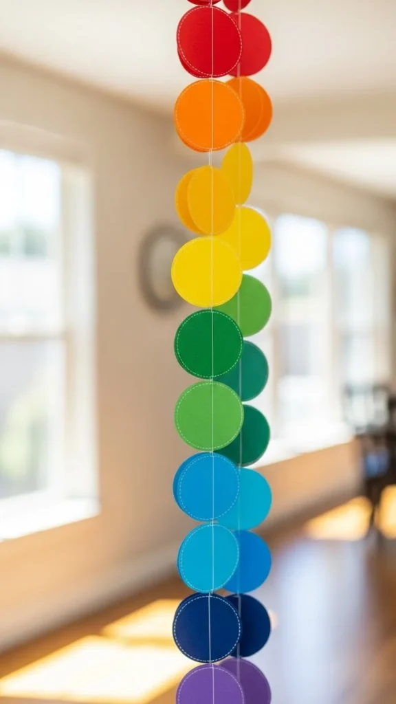 Paper Circle Rainbow Garland