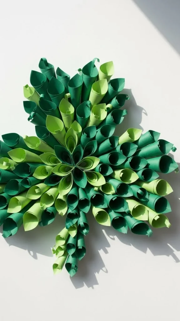 Paper Cone Shamrock Wreath