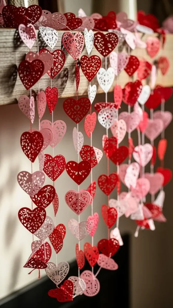 Paper Cutout Heart Garland