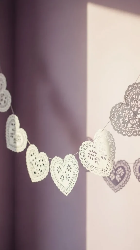 Paper Doily Heart Banner