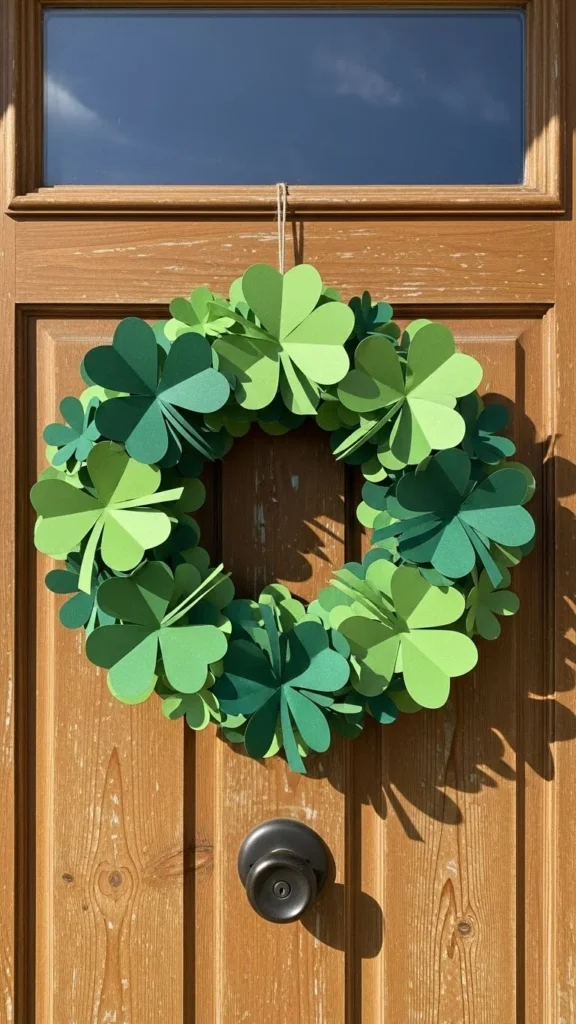 Paper Shamrock Wreath