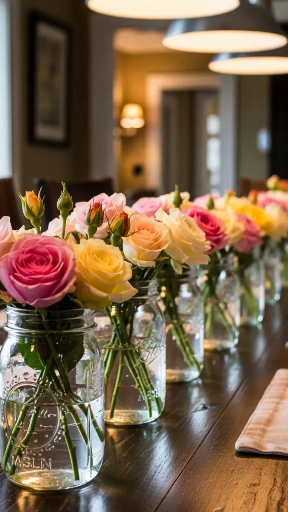 Petite Rose Mason Jars