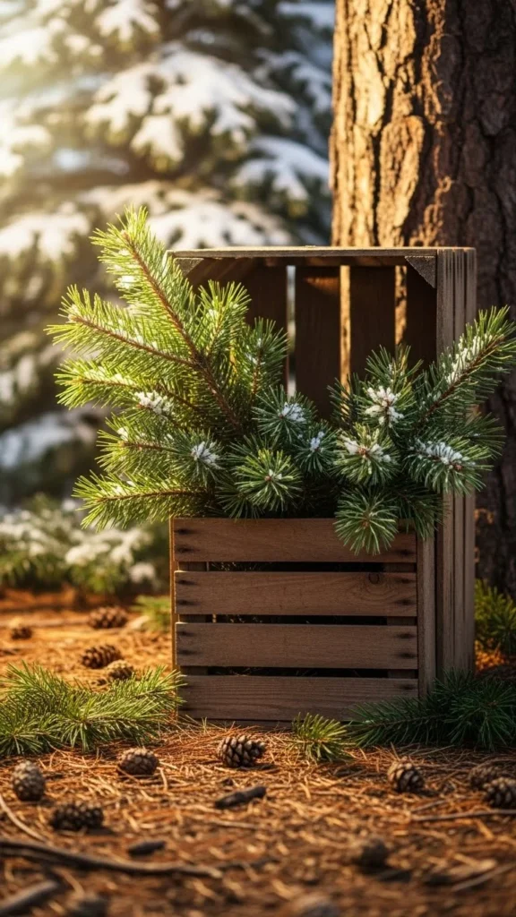 Fir Branches in a Glass Bottle Trio