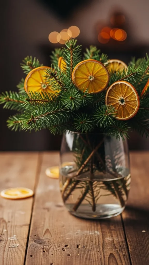 Pine Branches with Dried Orange Slices