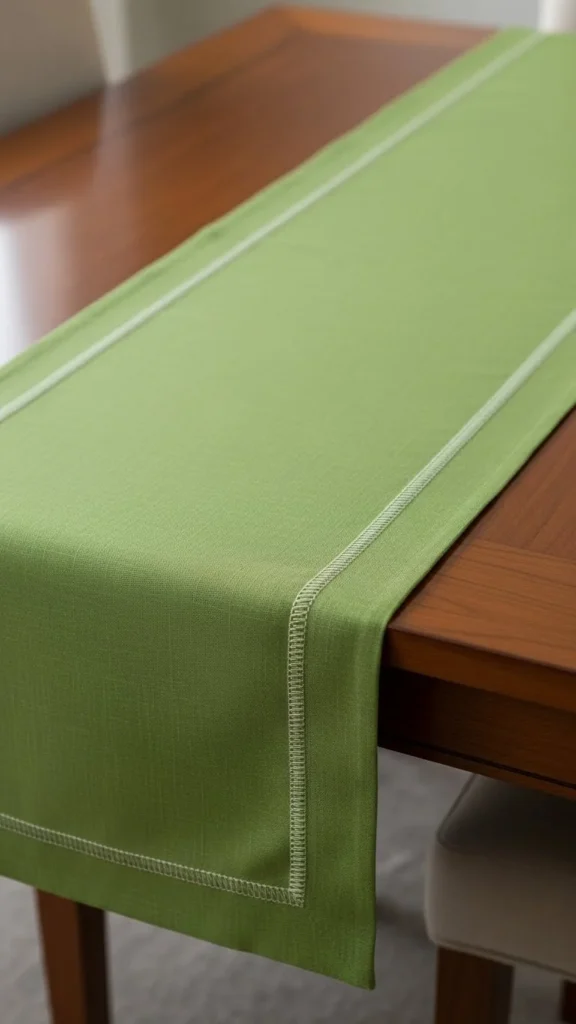 Pine Green Runner With Simple Border