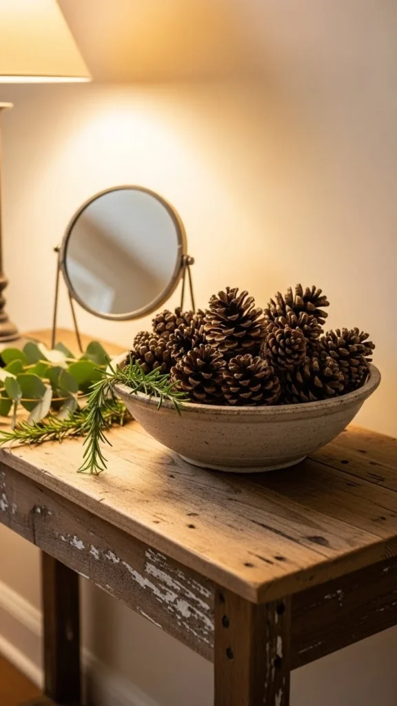 Pinecone Centerpiece for the Entry Table