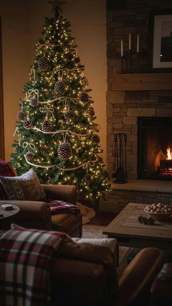 Pinecone Ornaments for a Simple Tree