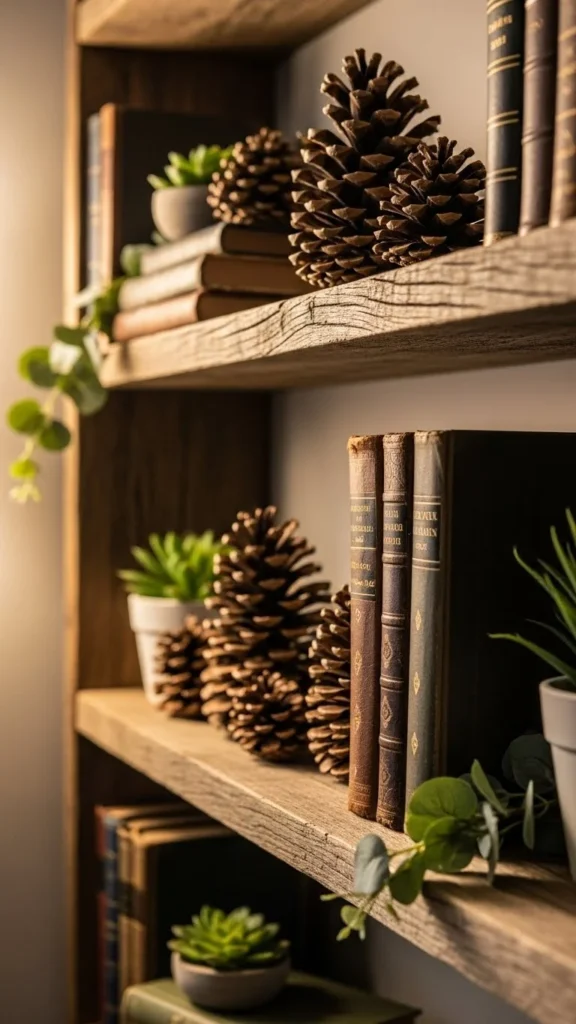 Pinecone Shelf Styling