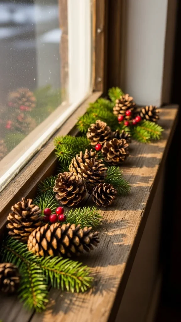 Pinecone Window Sill Clusters