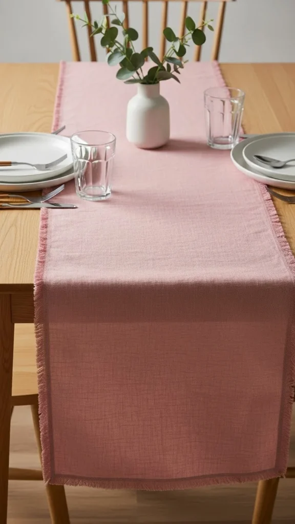 Pink Fringed Edge Runner