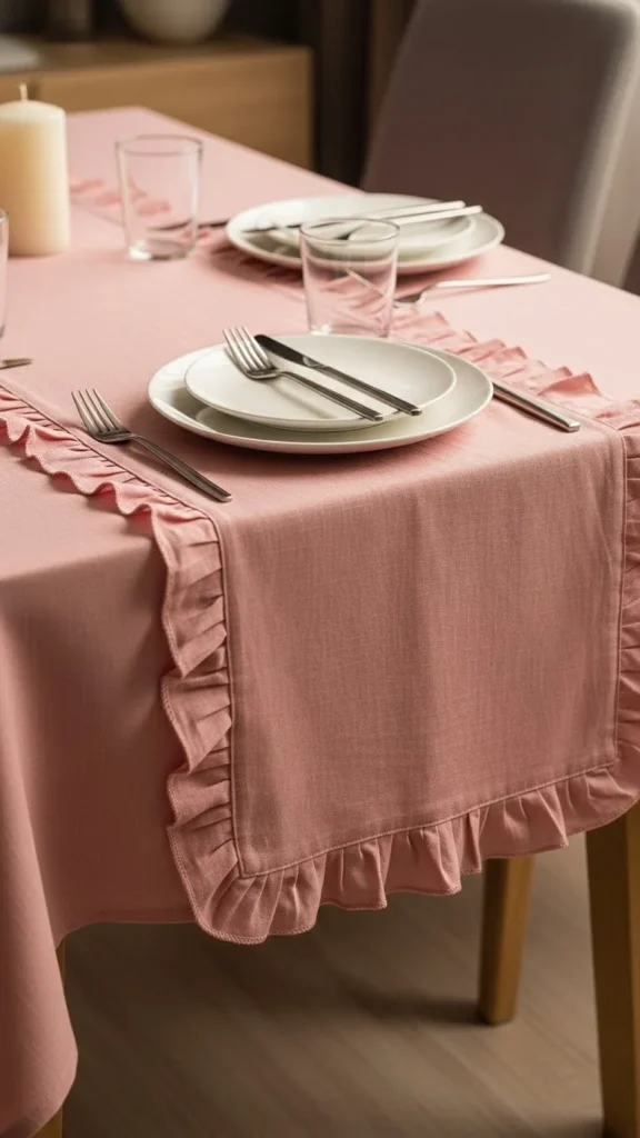 Pink Ruffled Edge Runner