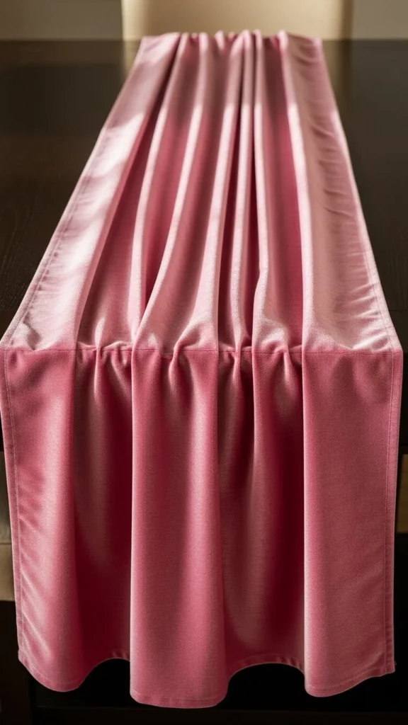 Pink Velvet Table Runner