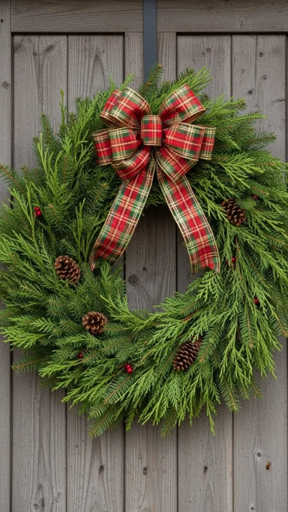 Plaid Bows on Wreaths
