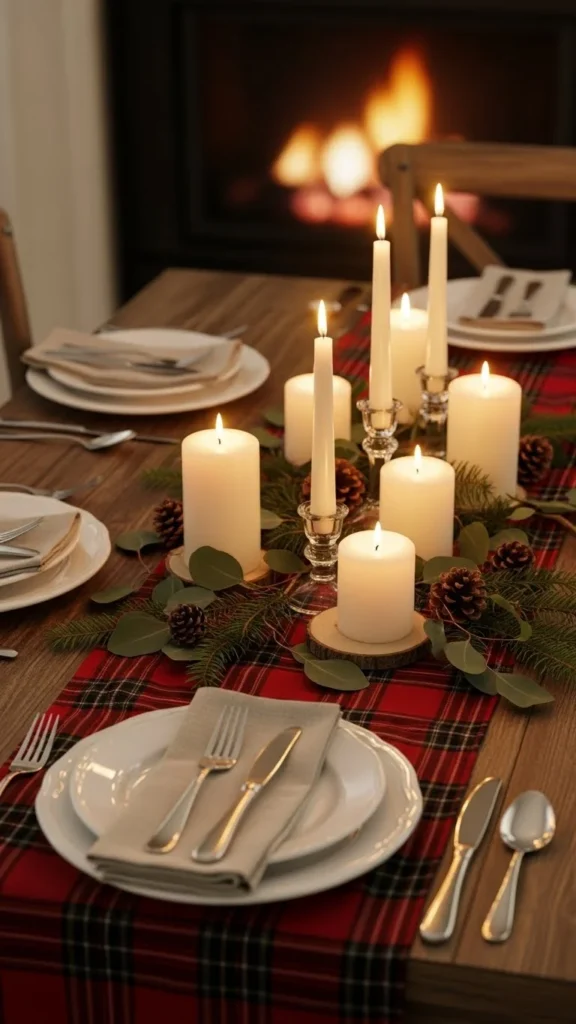 Plaid Table Runner for Holiday Dinners