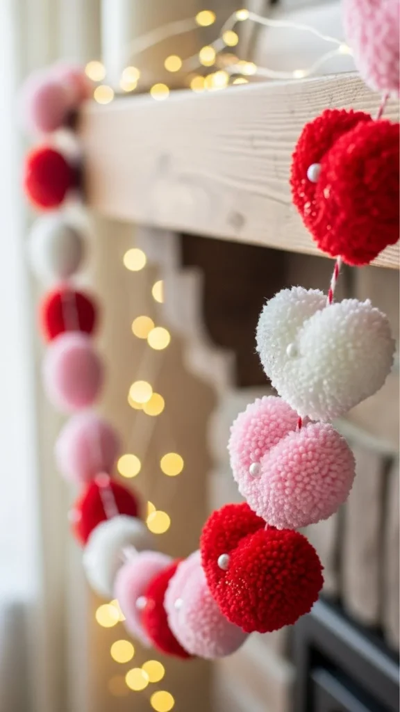 Pom Pom Heart Garland