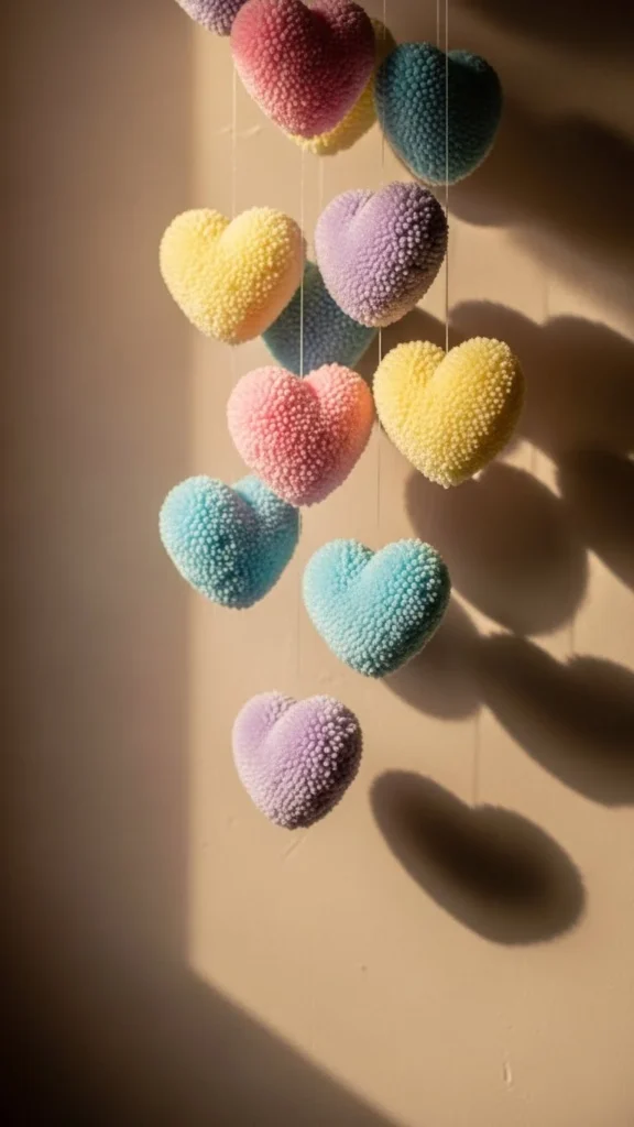 Pom-Pom Heart Garland