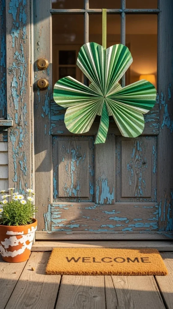 Recycled Book Page Shamrock Wreath
