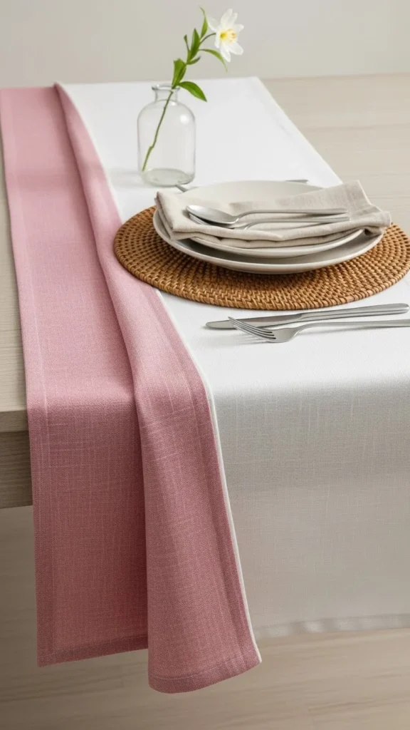 Reversible Pink and White Runner