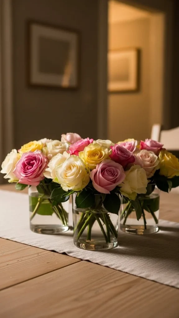 Rose Trio Centerpieces