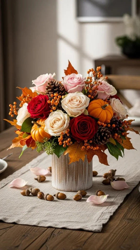Seasonal Rose Accent Centerpiece